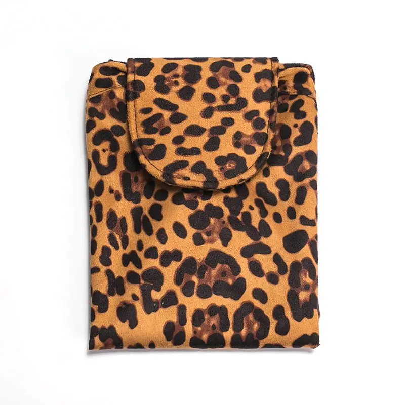 Dark Leopard Leopard косметичка из искусственной замши Drawstring косметичку Для женщин Travel составляют организатор чехол для хранения туалетных Wash комплект CN313 - Цвет: Dark Leopard