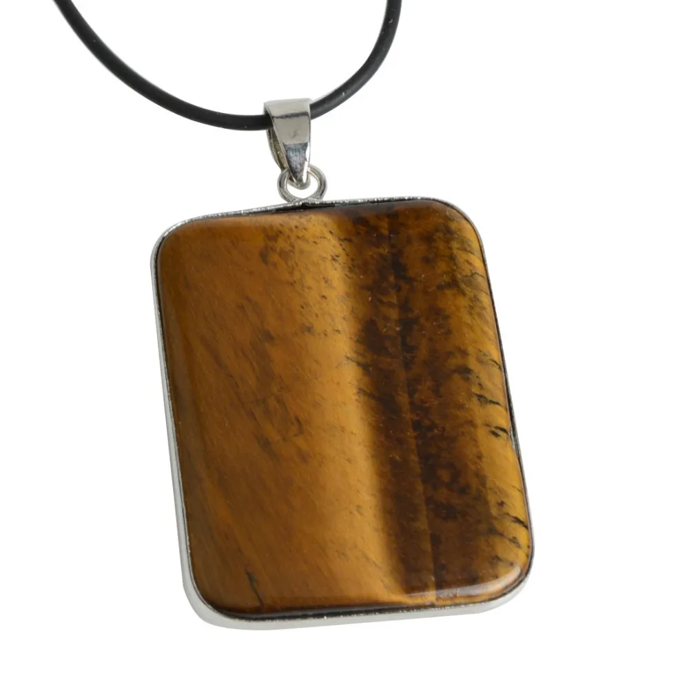

Natural Tiger Eye Stone Pendant Necklace black cord chain necklace necklace gift atural Stone Necklace Women Men Jewerly