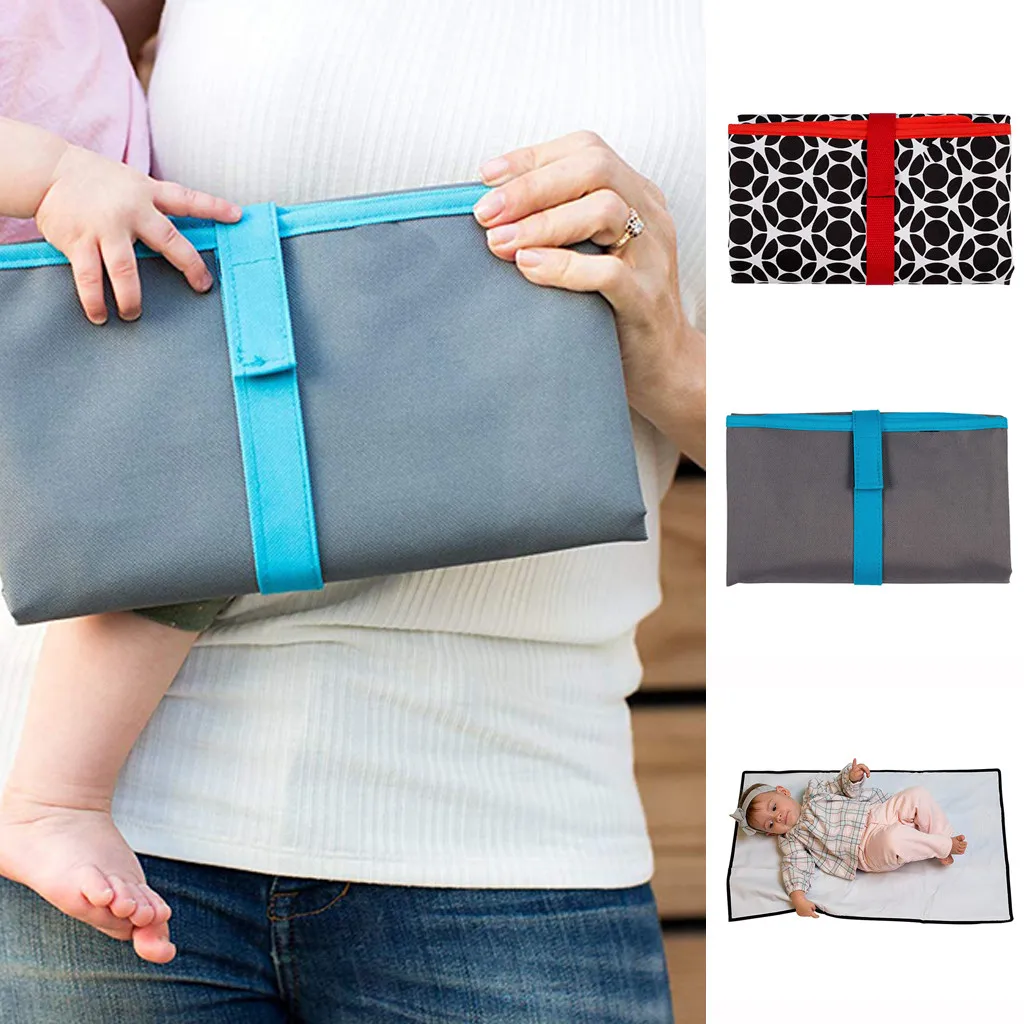 

MUQGEW Baby Portable Foldable Washable Compact Travel Nappy Diaper Changing Mat Waterproof Baby Floor Mat Change Play Mat
