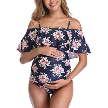 

2019 Women's summer Floral Print Swimsuit Pregnancy One Piece Swimwear costume da bagno donna gravidanza biquinis feminino 5.23
