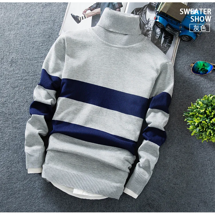 Кашемировый Мужской пуловер, новинка, модный тонкий свитер с высоким воротом, Осенние мужские свитера, повседневные мужские вязаные свитера MY8071