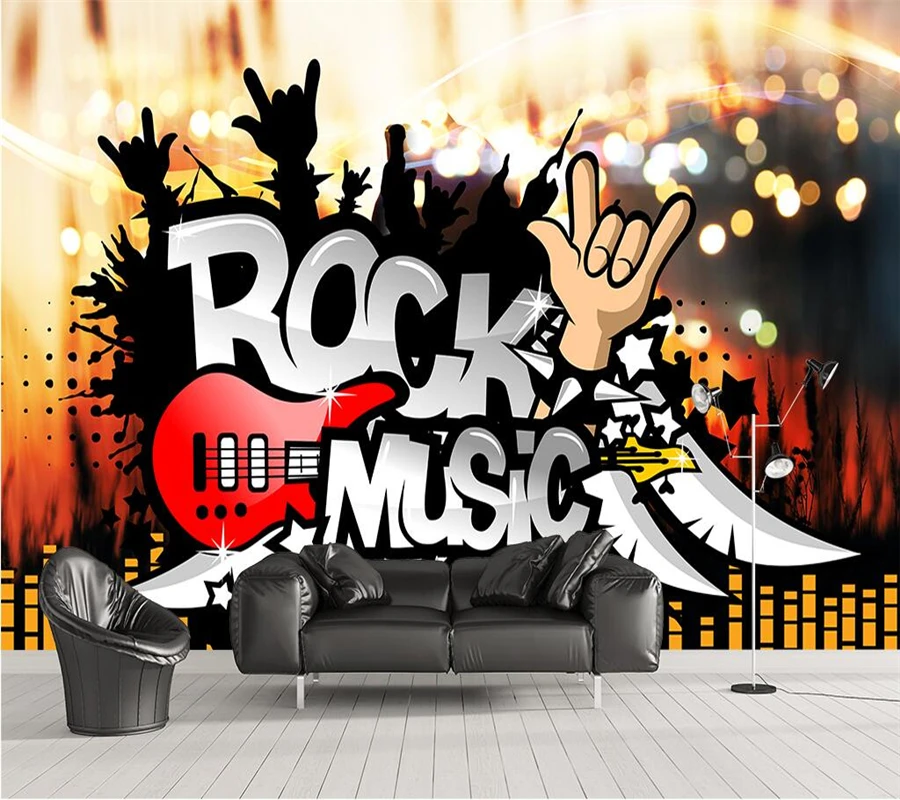 

Beibehang Custom wallpaper photos rock music bar KTV tooling background wall living room bedroom background murals 3d wallpaper