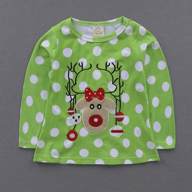 XT-266, дизайн, лидер продаж, Рождественская одежда Рождественский костюм с оленем детский топ с оленем+ штаны, изысканные комплекты одежды для девочек