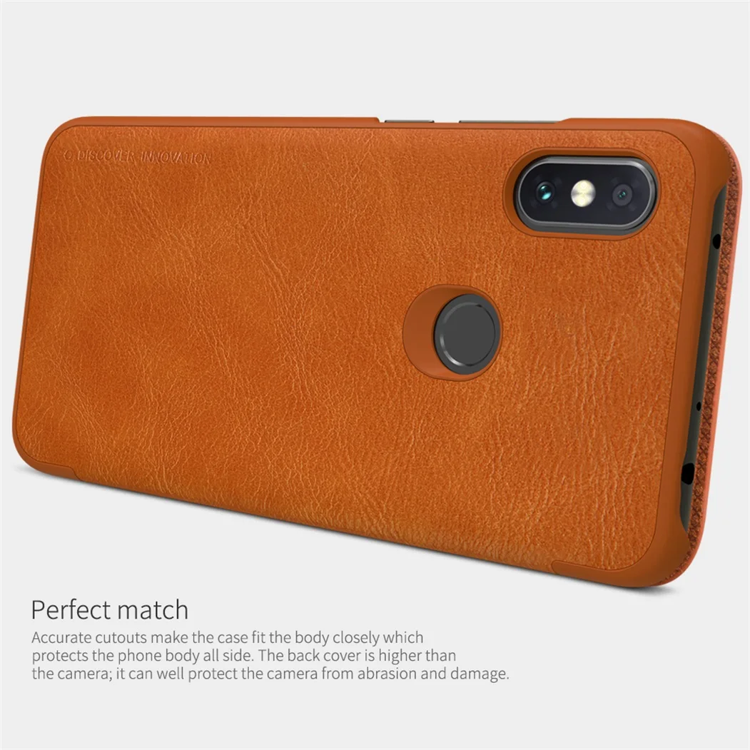 For Xiaomi Redmi Note 6 Pro Flip Case Nillkin QIN Series Leather Case Card Pocket Wallet Flip Cover for Xiaomi Redmi Note6 Pro xiaomi leather case glass