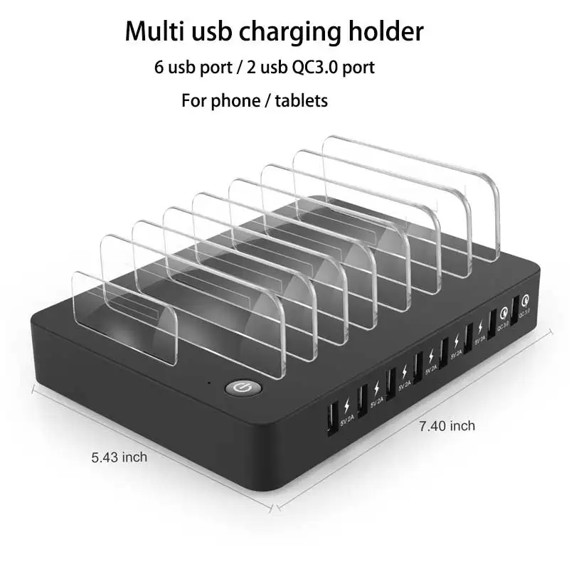 Подставка с несколькими usb портами для Samsung iphone qc3.0 быстрая зарядная станция huawei