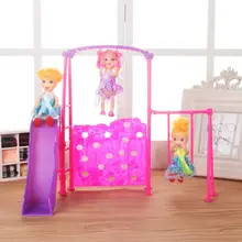 Funny Playground Hand Ring Slide Swing Toys Doll House Pretend Play Dolls Accessories For Barbie 1/6 Doll Kelly Girl Toys Gift free shipping girl birthday gift doll furniture for barbie doll accessories for monster toys doll toys
