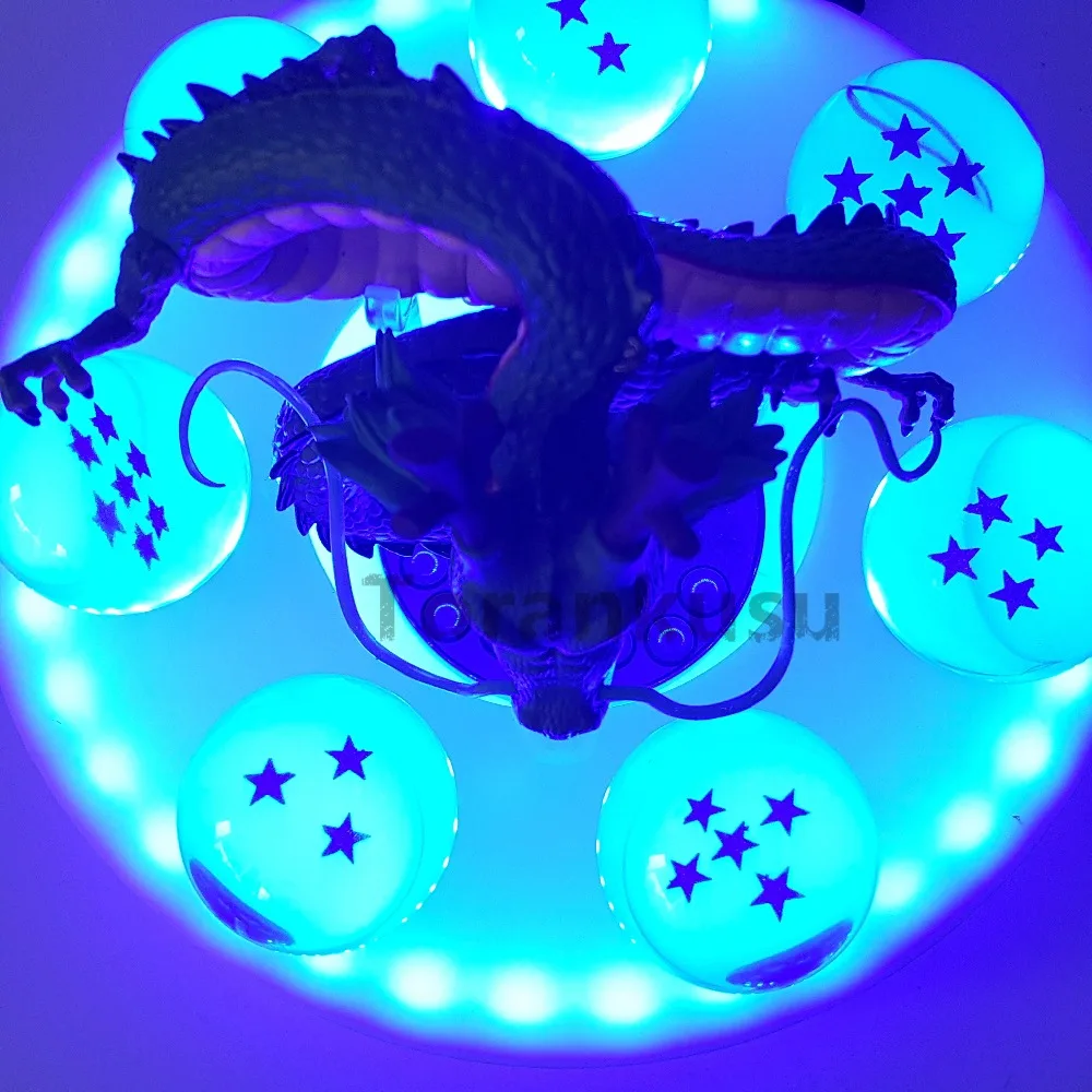 Dragon Ball Z shenron синий светодиод хрустальный шар ПВХ фигурку Набор Аниме Драконий жемчуг Z Сон Гоку фигурка DBZ LED модель игрушки