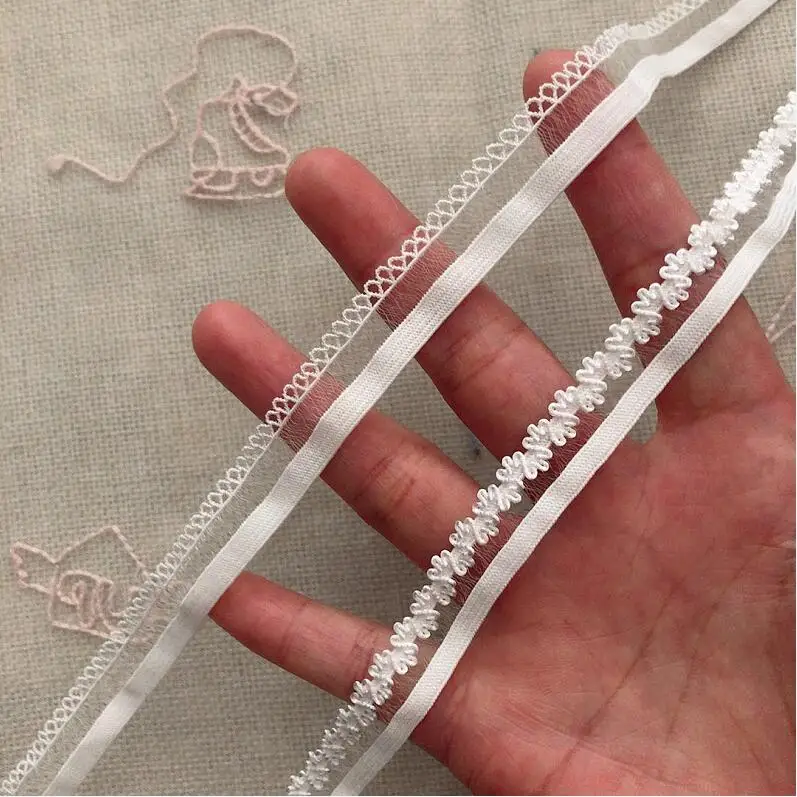 5 Meters Beautiful White Elastic Lace Ribbon clothing Embellishment Stretch Lace Fabric Embroidery Lace Sew Dress Accessories
