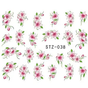 40 листов смешанный цветок/мультяшный дизайн ногтей переводные наклейки для воды набор цветочных лаков для маникюра обертывания декоративные наклейки LASTZ001-040