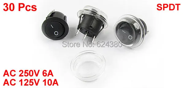 1 сумка (30 шт.) x AC 250 В/6A 10А/125 в SPDT 1P2T 1PDT SP2T вкл. ВЫКЛ. два 2-позиционных круглых