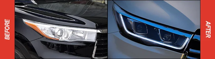 AKD автомобильный Стайлинг для фары Toyota Highlander новая светодиодная… для Kluger фары DRL Hid головная лампа Angel Eye Bi Xenon аксессуары