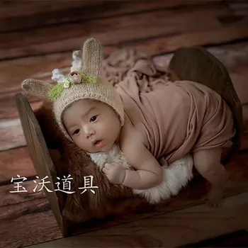 

Crochet Flower Hat Photo Props Knitted Animal Bonnet Newborn Baby Girl Boy Reindeer Hat Newborn Cap Kids Photography Props