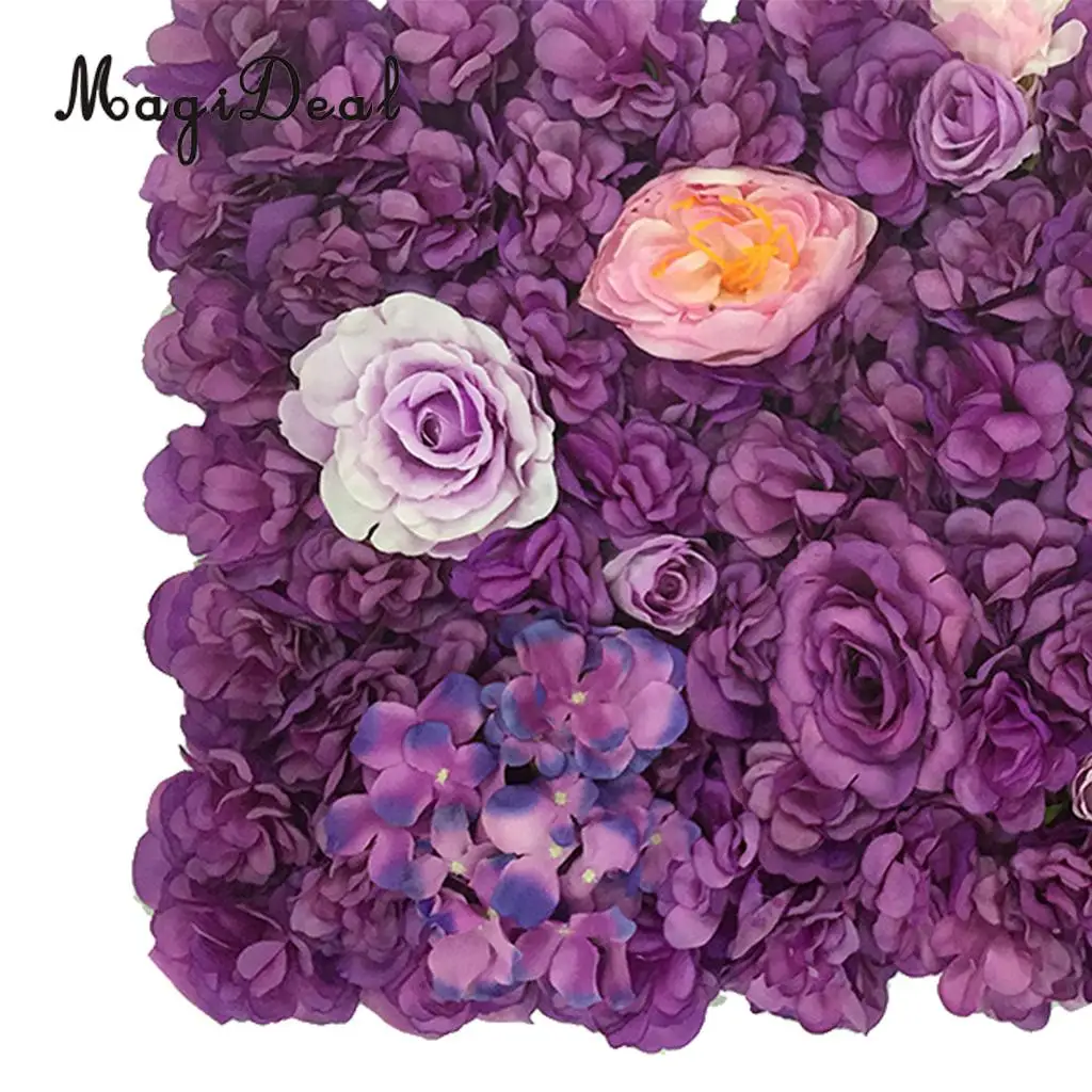 Romantic Artificial Flower Wall Panels Wedding Venue Roses Hydrangea Floral Decor Type A 5 Colors Choice	