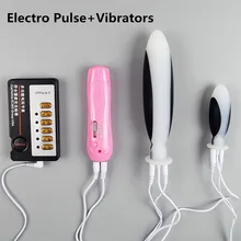Female TENS Electric Electro Sex Luxury Set Vibrators Sex Toys Vaginal Anal Plug Massager Pulse Stimulator