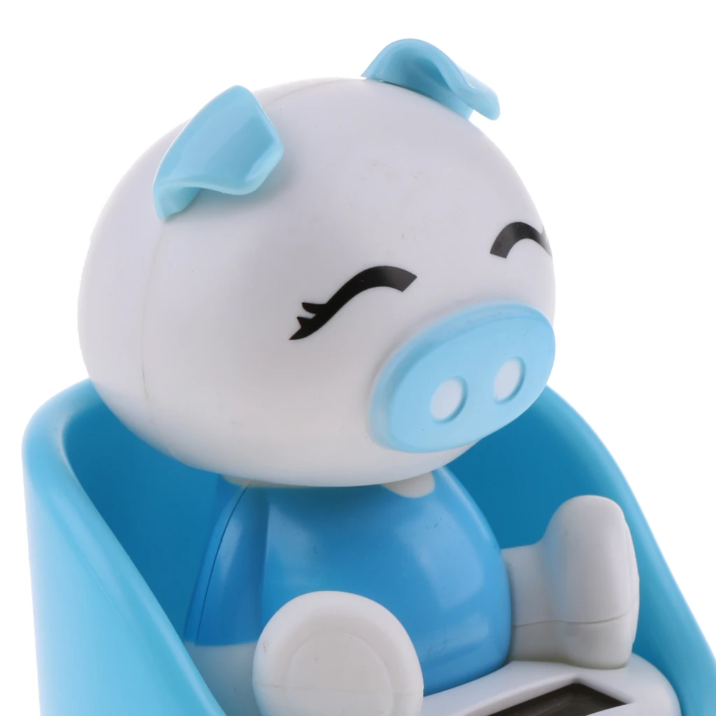 Adorable Plastic Solar Powered Toys Noding Head Figurine Model Home Car Ornament Panda Novelty Gag Toys for Kids Birthday Gift