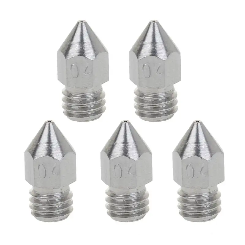

5PCS MK8 Nozzle 0.4mm M6 Threaded Stainless Steel for 1.75mm Filament 3D Printer Extruder Print Head