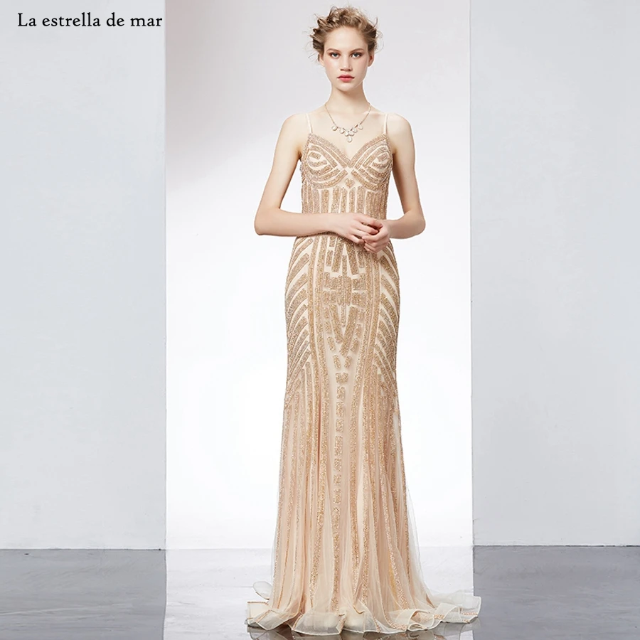 

Abiti da cerimonia da sera2017 new lace crystal V-neck sexy mermaid gold moroccan kaftan long real photo luxury abiye
