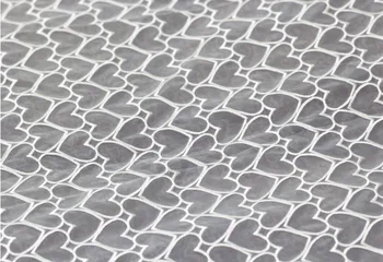 

Free ship heart Embroidery fabric white high density price for 1 meter 59"