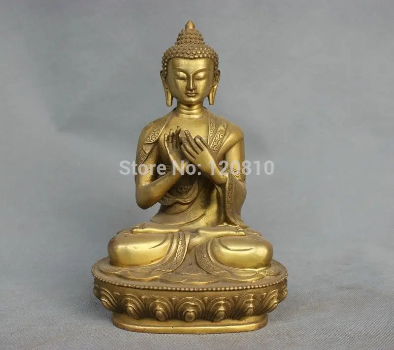 

8'' China Tibet Shakyamuni Buddha Bronze Brass Statue Figurine