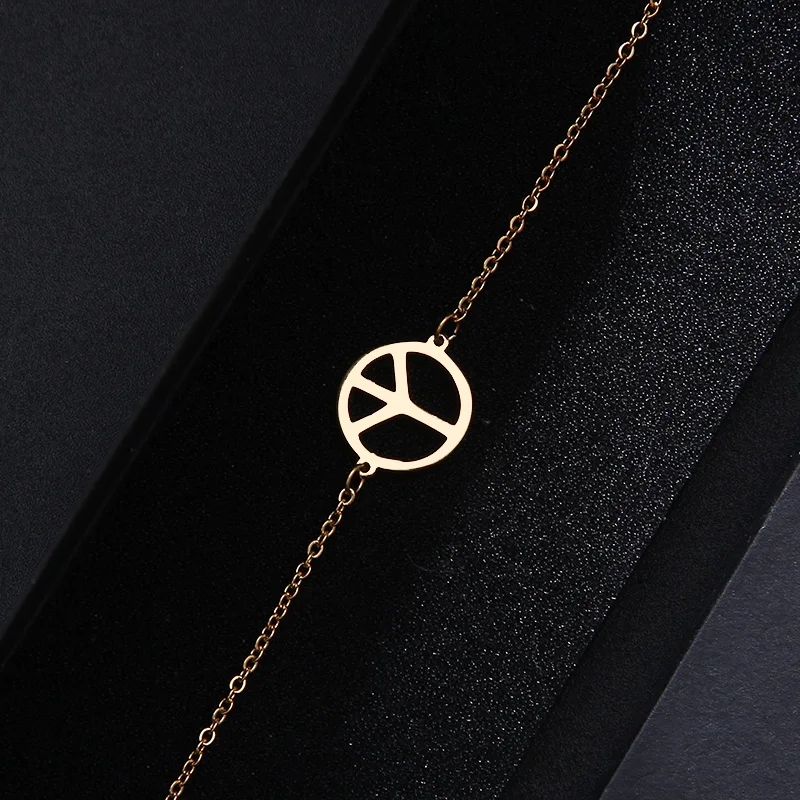 CACANA Stainless Steel Bracelet For Women Man Round Gold And Silver Color Pulseira Feminina Lover's Engagement Jewelry