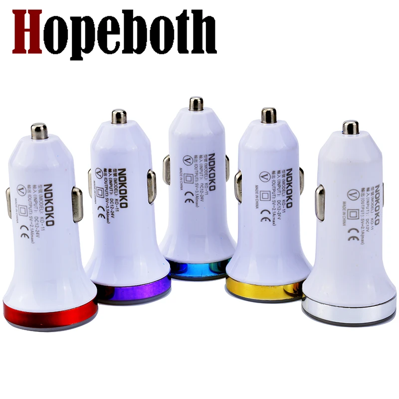 Hopeboth Универсальный двойной USB Автомобильное зарядное устройство 12 В 24 2.1A