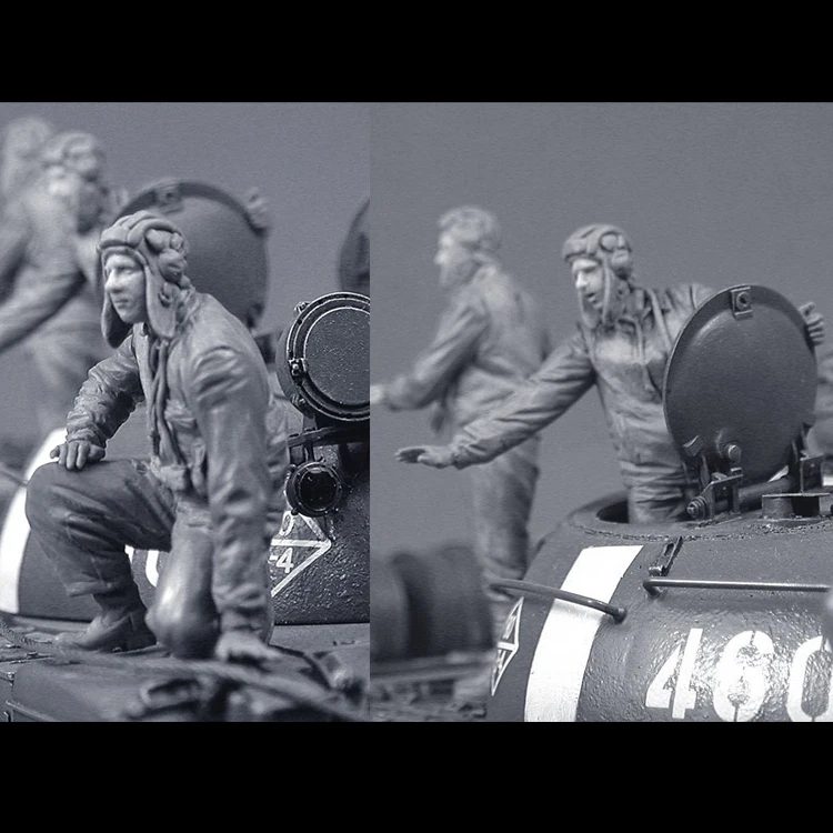 

1/35 Soviet tankers II (Operation Danube, Prague 1968), 2 figure, Resin Model Soldier GK, Unassembled and unpainted kit