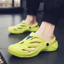 Летние мужские шлепанцы; Мужские дышащие Вьетнамки; модные пляжные сандалии; Повседневная водонепроницаемая обувь; Zapatos de agua