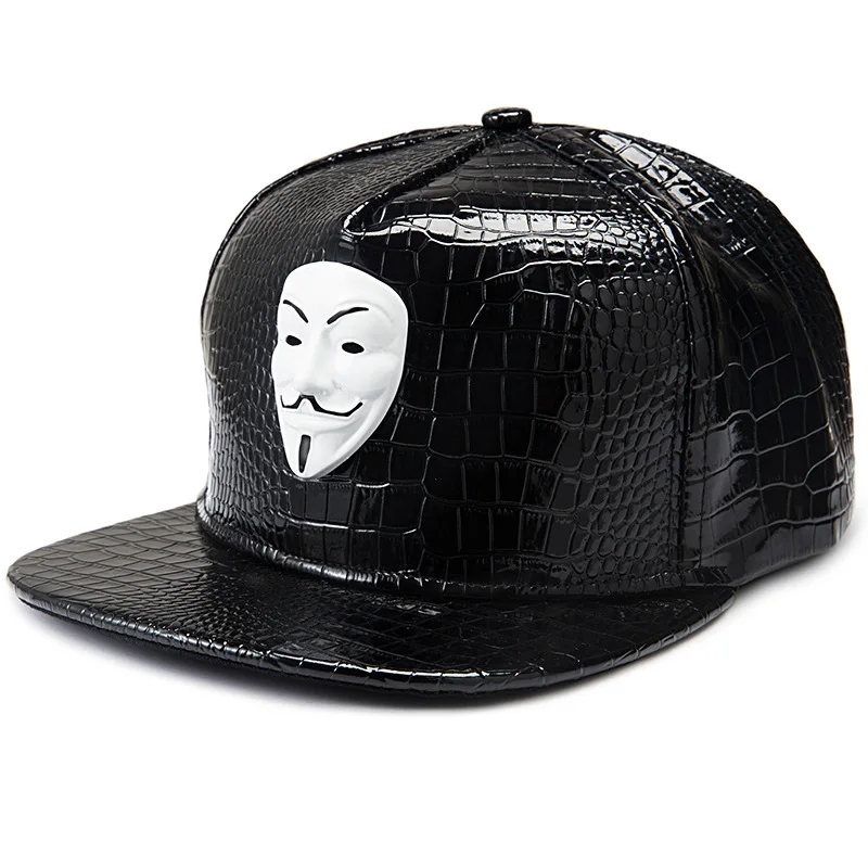 Панк Хип Хоп Snapback шапки V для Vendetta бейсбольные кепки Черные Шляпы прямые полями улица Bboy Рэппер танцор MC DJ Skate Gorras - Цвет: Style 1