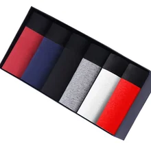 6pcs/lot Brand Boxers Shorts Male Panties Cotton Solid Underpants Men's Underwear Breathable Soft Comfortable 6M24