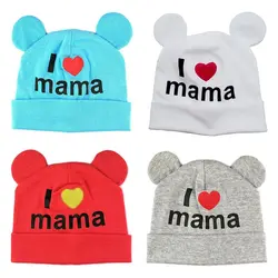 Шапочка для новорожденного, для малыша Детские Хлопок Skullies I Love mama шапки шапочки Шапки