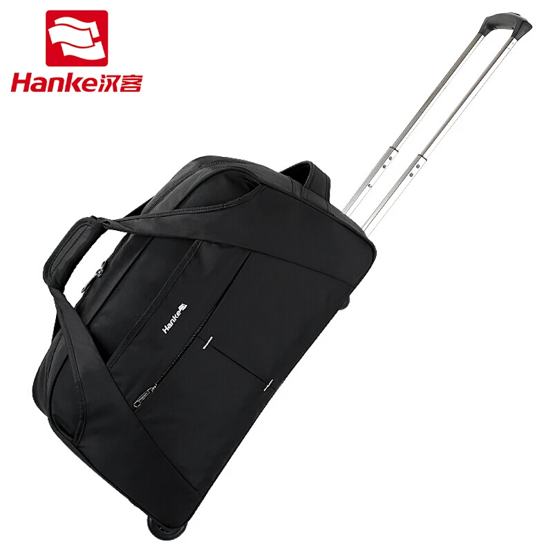 

Hanke Men Aluminum Alloy Travel Bag Male Female On wheels Duffle Messenger Handle Bags Women Travel Totes Weekend Trip Bags T638