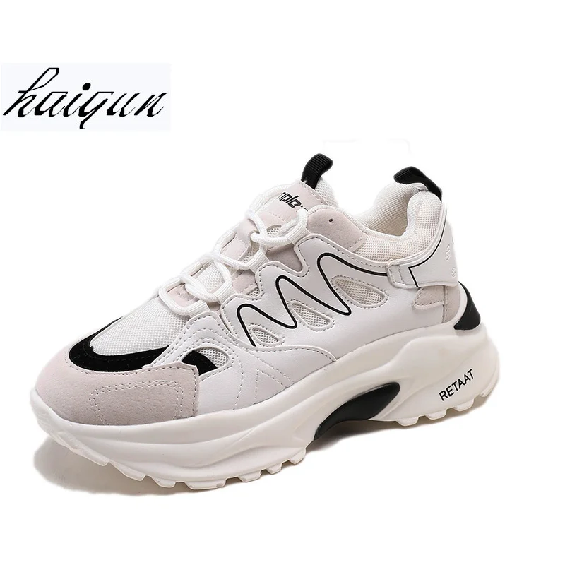 

New Autumn Casual Shoes Women Platform Sneakers Breathable Mesh High Top Creepers Flats White Baskets Femme size 35-39