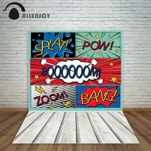 Allenjoy comic style backdrop dialog boxes Big explosion backdrops for children birthday party photocall photo booth fond
