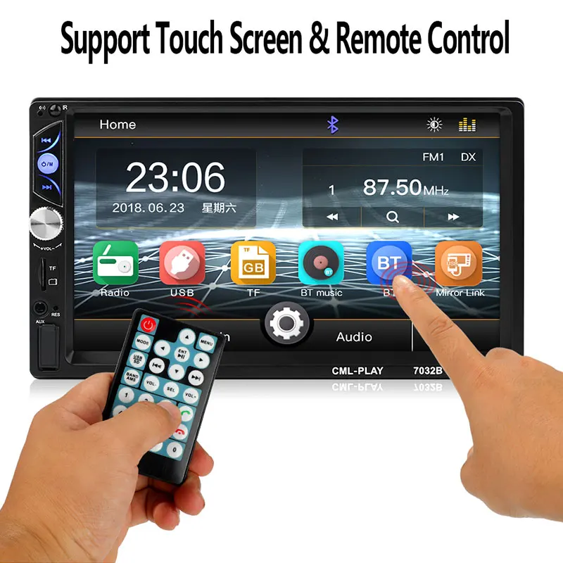 

Flexible Car MP5 Player FM Radio Support TF Card FM/USB/AUX Remote Control Smart LCD Touch Screen MP5 Player