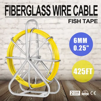 

(US Warehouse Free Shipping) Fish Tape Fiberglass Reel Wire Cable Running Rod Duct Rodder Fishtape Puller 6mm
