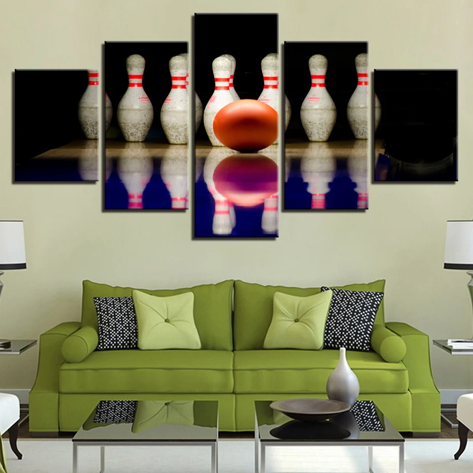 Canvas Paintings Home Decor HD Prints Poster Framework For Living Room 5 Pieces Bowling Ball Sports Landscape Pictures Wall Art