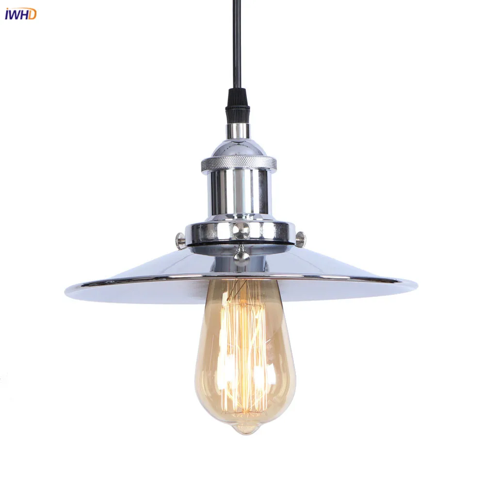 IWHD Silver Retro LED Pendant Light Fixtures Dining Room Vintage Lamp Loft Decor Industrial Lighting Hanging Lights | Лампы и