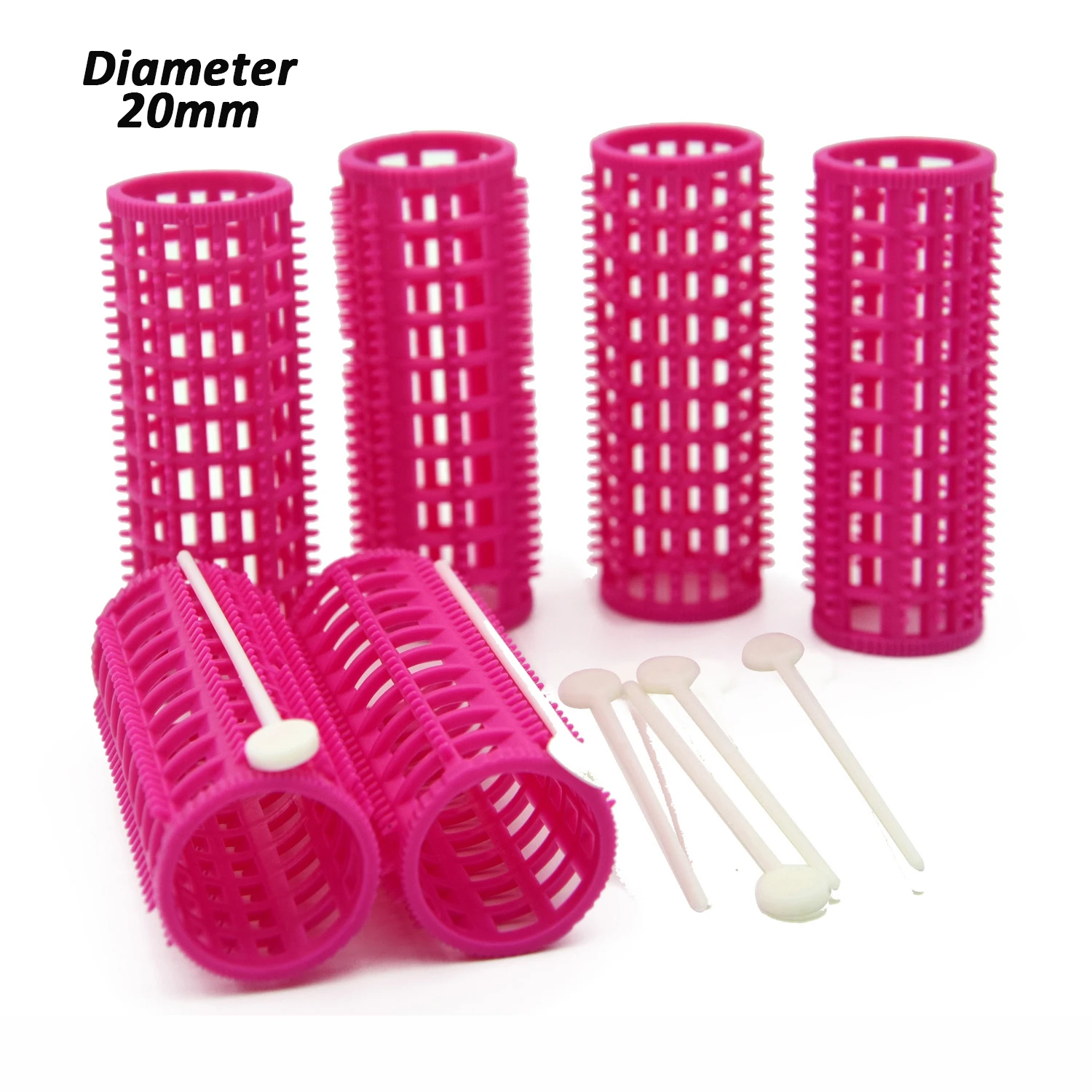 18pcs/set 20mm Plastic Tooth Hair Roller With Fixed Pins Fluffy Layers