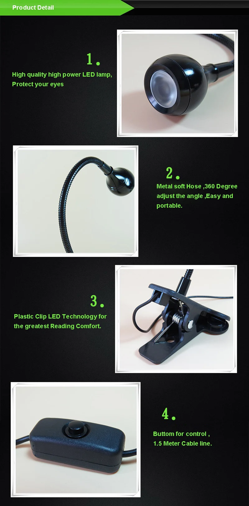 Ingelon USB Lights Laptop Lamp Gadget Clip Flxtures Desk Light LED Technology for Reading Single arm 1 pcs Electronics Gadgets (8)