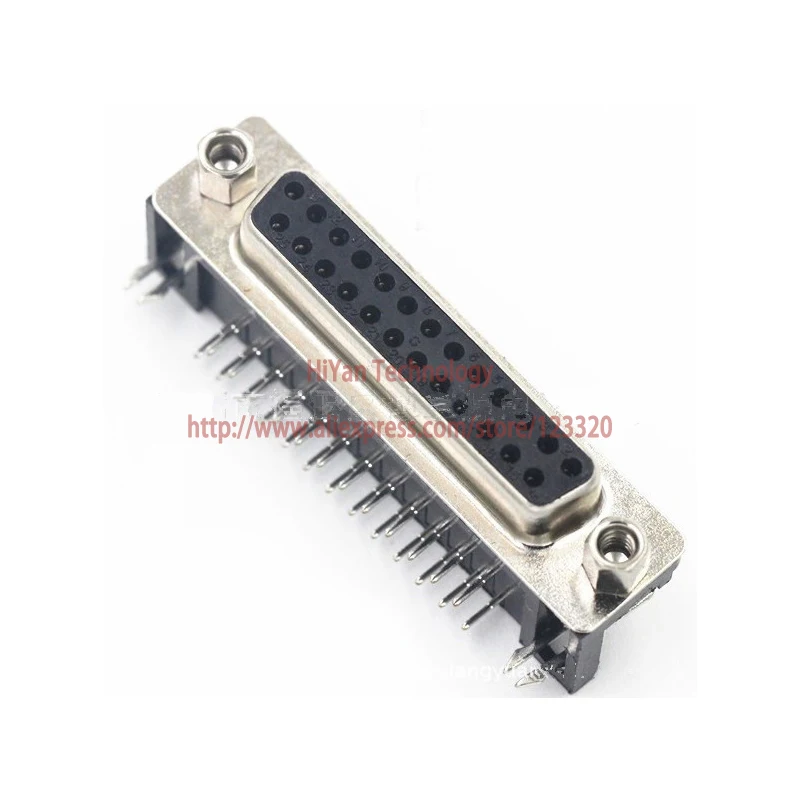 (10 개/몫) DB25 DR25 2 행 블랙 병렬 포트 25Pin D Sub Female 25 웨이 PCB 90도 커넥터 소켓 ...