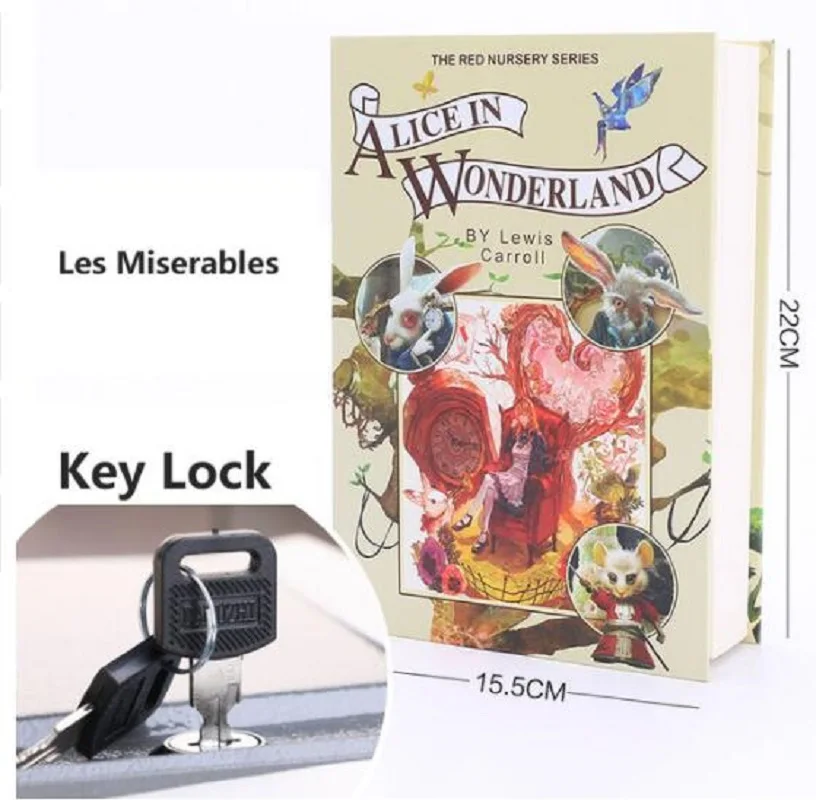 Security Simulation Dictionary Book Case Home Cash Money Jewelry Locker Secret Safe Storage Box With Key Lock Small Medium Size