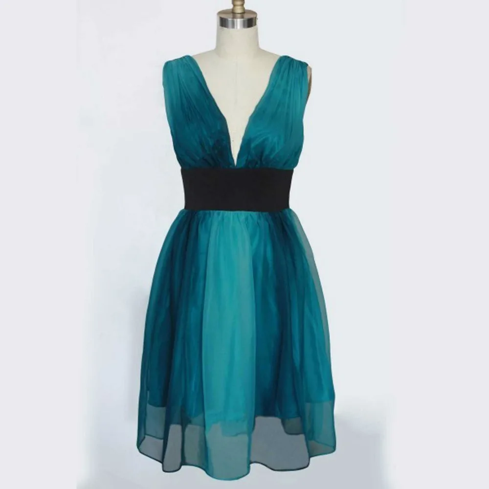 Summer Ladies Woman Dress Sexy V Neck Celebrity Chiffion Dress Pin up