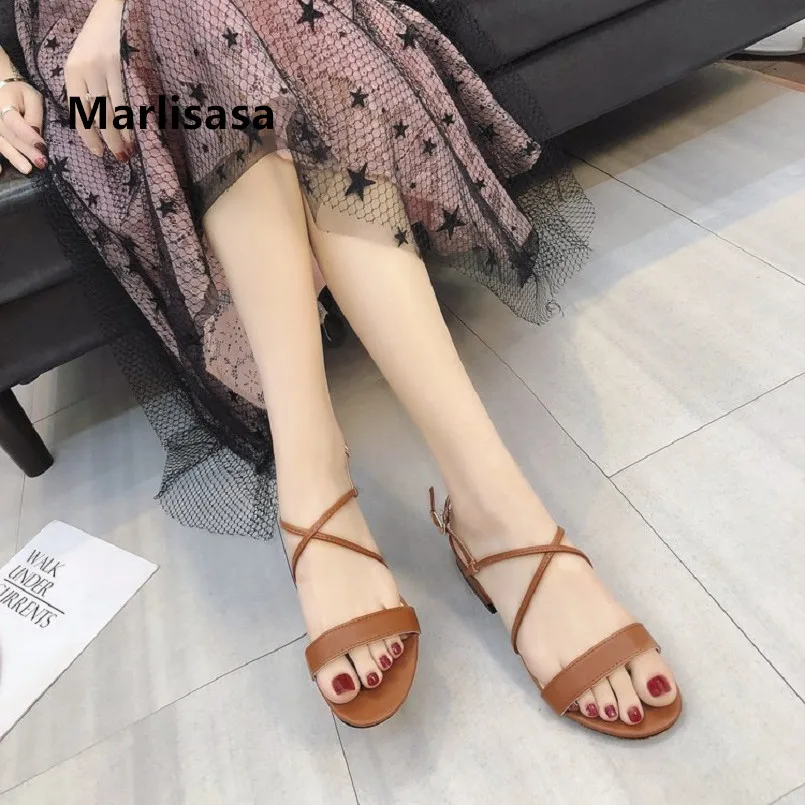 

Marlisasa Sandales Femmes Women Cute Beige Comfortable High Heel Sandals Lady Spring & Summer Brown Sandals Cool Sandals F3705