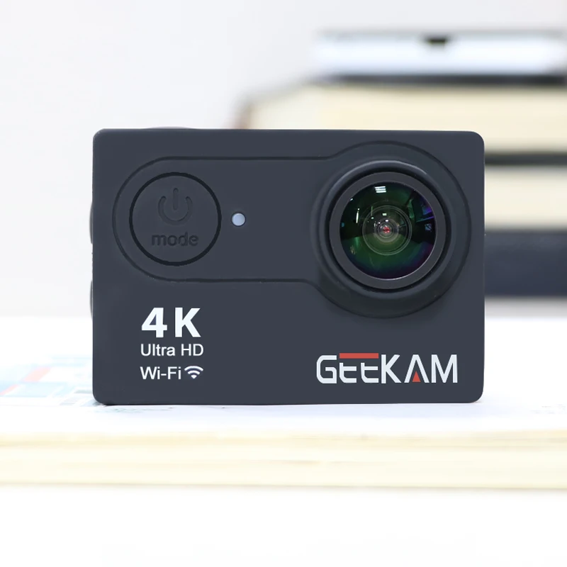 GEEKAM Экшн-камера H9 H9R, оригинальная ультра спортивная водонепроницаемая камера go HD 4K WiFi 1080P 60fps pro, уличная спортивная камера 170D - Цвет: H9 black