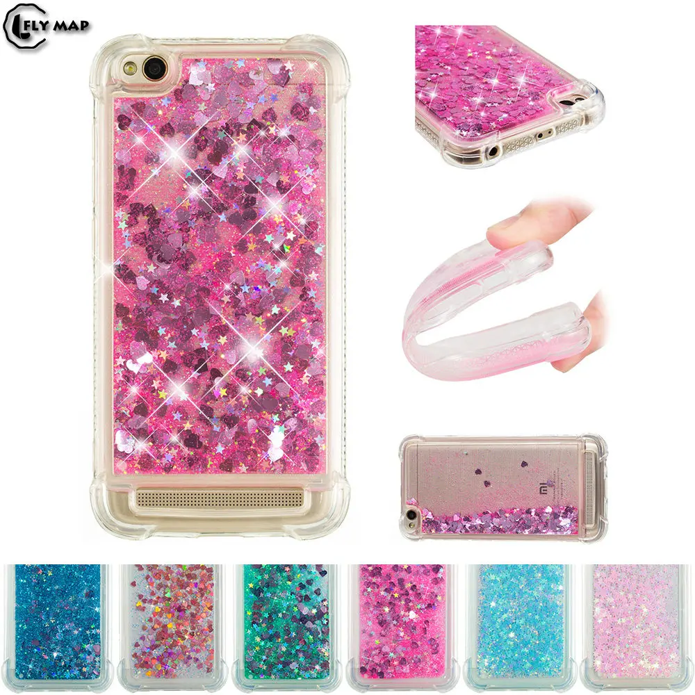 

Glitter Stars Cover for Xiaomi Redmi A5 5A Redmi5A Liquid Quicksand Soft TPU Silicon Back Case Coque for Xiao mi Red A 5 Capa