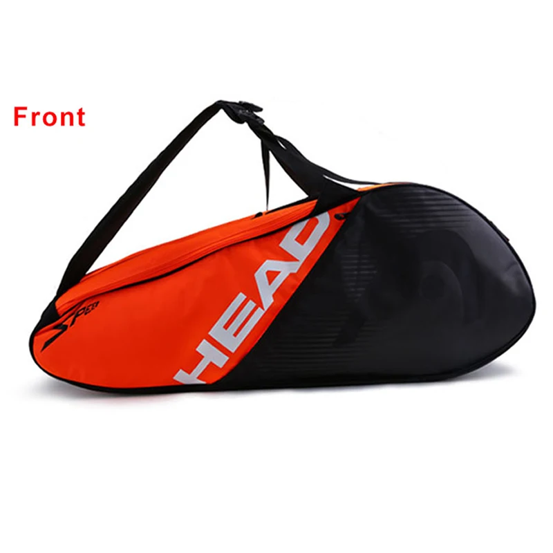Cabeza tenis mochila negro naranja poliéster raqueta bolsa puede contener 9 raqueta bádminton Squash raqueta de tenis adultos hombres mujeres