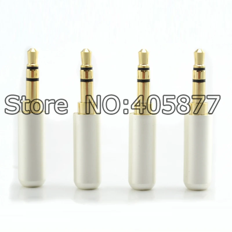 New white 3 5mm 3 Pole Male Repair Earphones Jack Plug Connector 10 pcs