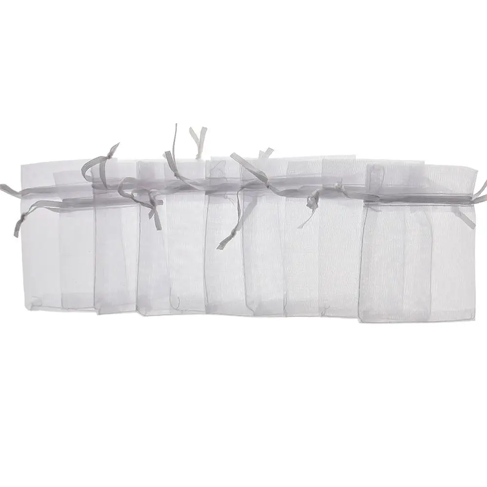100 шт./компл. 2," X 3,5" мешочки для украшений из органзы сумки-органайзеры держатель Свадебная вечеринка Рождество Конфета в подарок сумки 7x9 см#225535 - Цвет: White