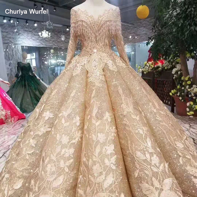

LSS441 shiny ball gown evening dresses women floor length o-neck long sleeve lace up back muslim prom dresses tassel pleat skirt