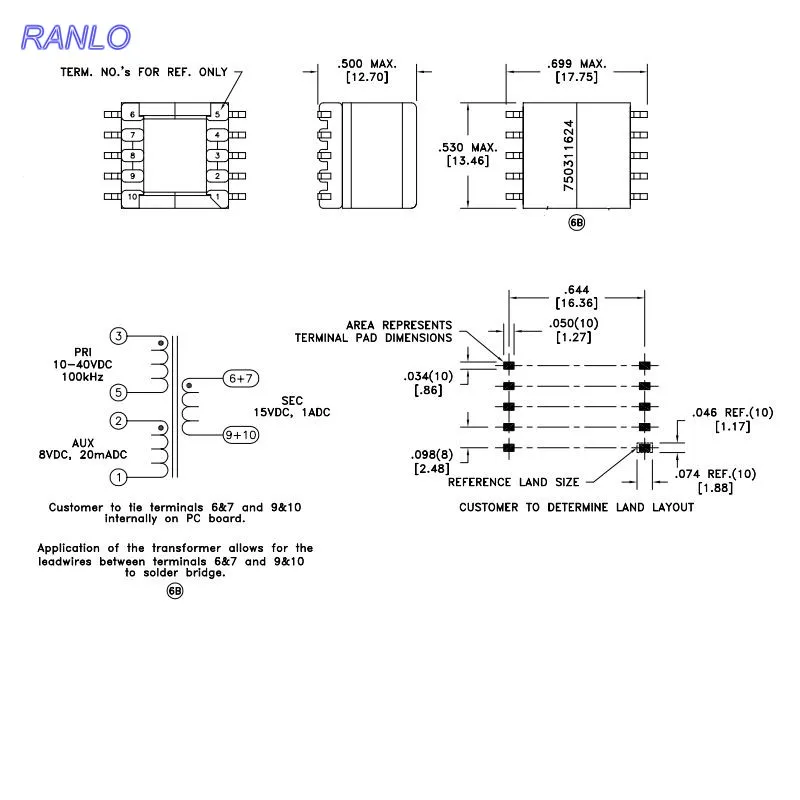 Купить мы 750311624 ep13 ФБ обратноходовой трансформатор подходит ...